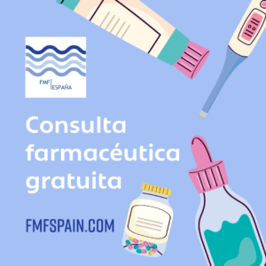 Imagen cuadrada con el texto: Consulta farmaceutica gratuita